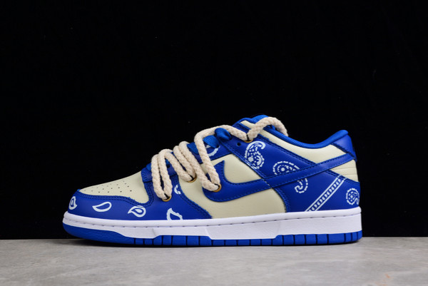 New 2022 Nike Dunk Low Retro Royal Blue/Beige-White Skateboard Shoes DD1391-001