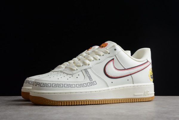 2022 Nike Air Force 1 ’07 Low Beige Black Red For Cheap CH9686-668-2