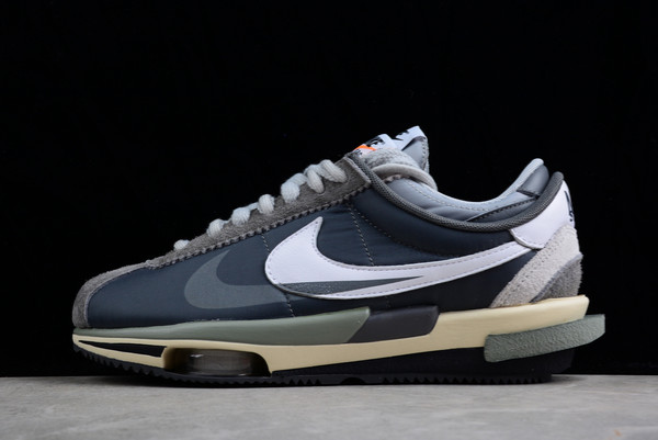 Cheap Sale Sacai x Nike Zoom Cortez 4.0 SP Navy Blue/Grey-Beige DQ0581-001