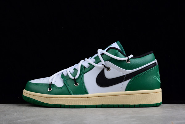 New Sale 2022 Air Jordan 1 Low White Lucky Green 553560-129