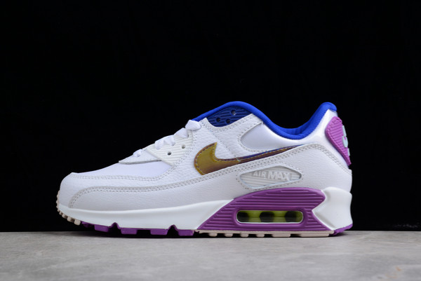 2022 Nike Air Max 90 “Easter” White/Multi-Purple Lifestyle Shoes CJ0623-100