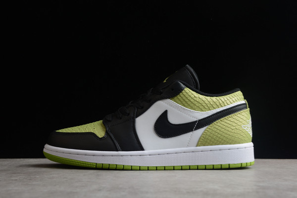 Best Selling Air Jordan 1 Low “Vivid Green Snakeskin” Basketball Shoes DX4446-301