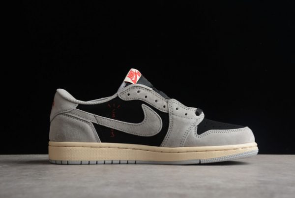 Discount 2022 Travis Scott x Air Jordan 1 Low OG Smoke Grey/Black-Sail DM7866-010-1