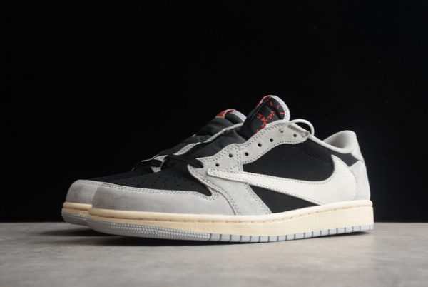 Discount 2022 Travis Scott x Air Jordan 1 Low OG Smoke Grey/Black-Sail DM7866-010-2