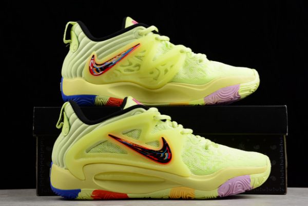 Fashion 2022 Nike KD 15 EP “Light Lemon Twist” Basketball Shoes DM1056-700-4