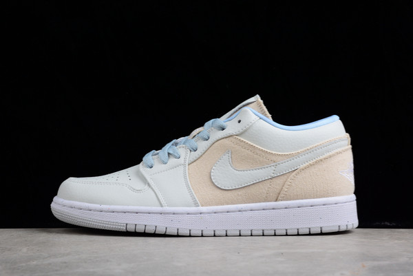 Latest 2022 Air Jordan 1 Low “Canvas” Grey/Cream Outlet DQ4151-500