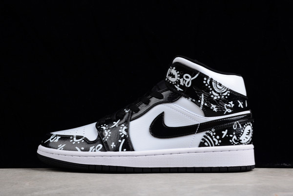 New Sale Air Jordan 1 Mid SE AJ1 Graffiti Black/Chile Red-White 554724-075