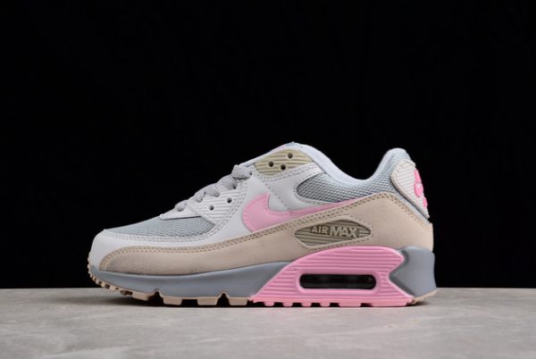 Women's Nike Air Max 90 Vast Grey/Pink-Wolf Grey Lifestyle Shoes CW7483-001