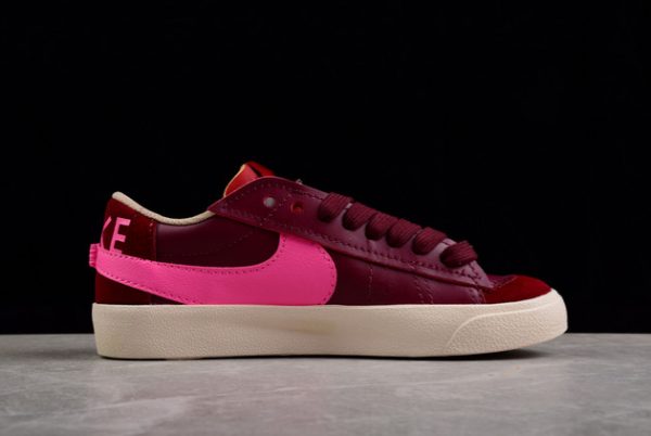 Fashion 2022 Nike Blazer Low Jumbo Burgundy/Hot Pink DQ1470-600-1