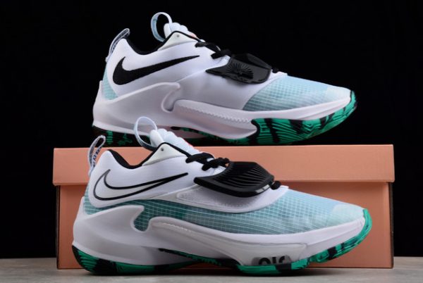 Mens Nike Zoom Freak 3 White/Teal Blue Sneakers DA0695-101-4