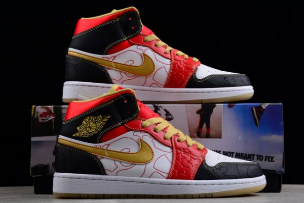 Where To Buy Air Jordan 1 Mid XQ White/Gold Dust-Sport Red-Black DV0576-176-5