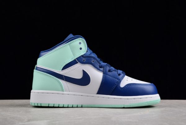 Best Selling Air Jordan 1 Mid Blue Mint Basketball Shoes 554725-413-1