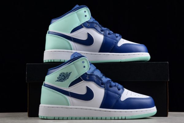 Best Selling Air Jordan 1 Mid Blue Mint Basketball Shoes 554725-413-4