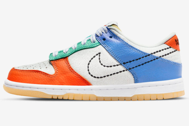 Discount 2022 Nike Dunk Low GS “101” White/Safety Orange-Green Glow-Black DX3363-100