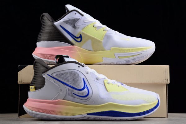 Men's Nike Kyrie 5 EP White/Light Yellow-Royal-Pink DJ6013-100-4