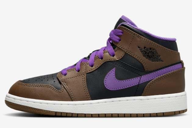 Discount 2022 Air Jordan 1 Mid Palomino/Wild Berry-Black-White DQ8423-215