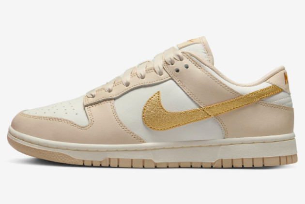 Hot Sale Nike Dunk Low “Gold Swoosh” Skateboard Shoes DX5930-001