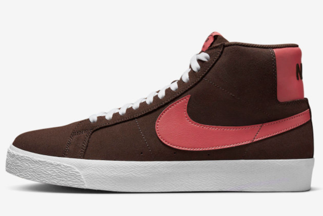 New 2022 Nike SB Blazer Mid Brown Pink Lifestyles Shoes FD0731-200