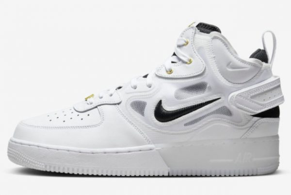 Shop Nike Air Force 1 Mid React White/Black-Yellow Ochre-Metallic Gold DQ7668-100