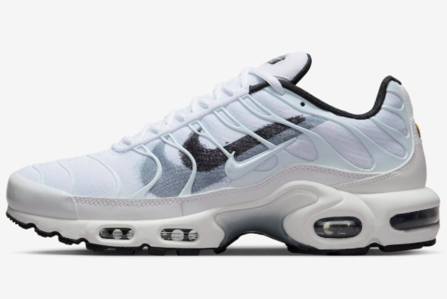 Top Shoes 2022 Nike Air Max Plus Spray Paint Swoosh White/Black FD0658-100