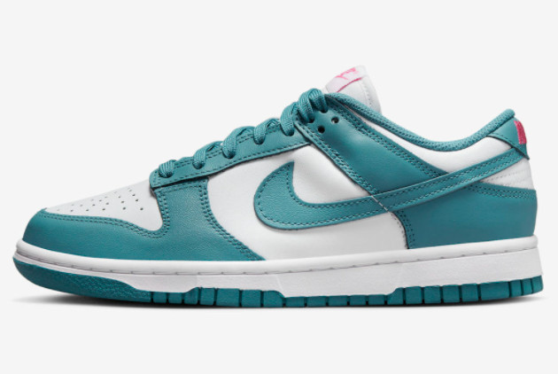 2023 Nike Dunk Low Teal White Pink Skateboard Shoes FJ0739-100