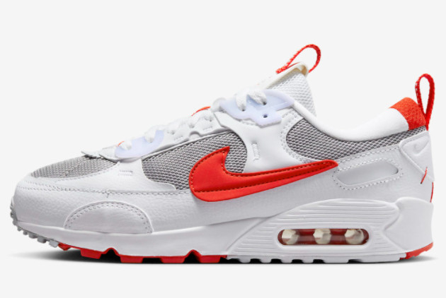 Fashion 2023 Nike Air Max 90 Futura White Red FD9865-100