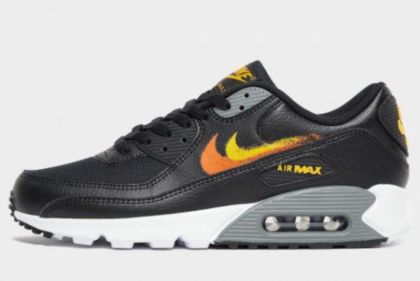 2023 Nike Air Max 90 Black Yellow Orange For Sale FD0657-002