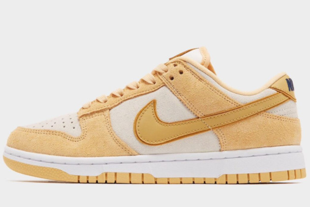 2023 Nike Dunk Low WMNS “Gold Suede” Skateboard Shoes DV7411-200