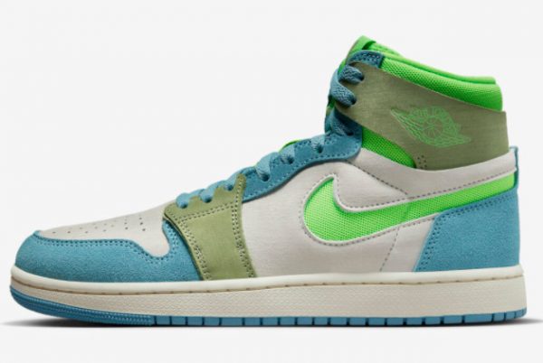 Best Selling 2023 Air Jordan 1 Zoom CMFT 2 DV1305-433 University Blue/Electric Green-Light Olive-Sail