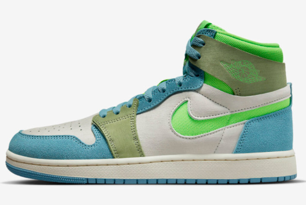 Best Selling 2023 Air Jordan 1 Zoom CMFT 2 DV1305-433 University Blue/Electric Green-Light Olive-Sail