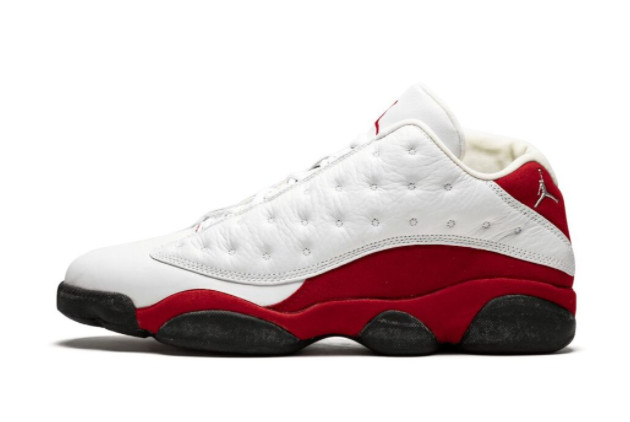 Latest 2023 Air Jordan 13 Low “Cherry” White/Metallic Silver-Varsity Red-Black 310810-105