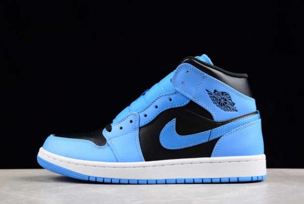 Best Air Jordan 1 Mid University Blue Black UNC Toe DQ8426-401 Basketball Shoes