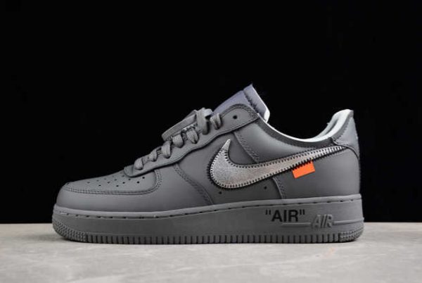 2023 Discount Off-White x Nike Air Force 1 07 Low Dark Grey White Silver DX1419-500 Shoes