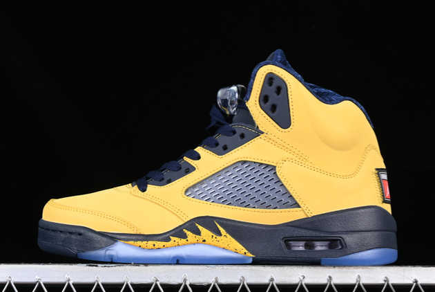 Buy 2023 Air Jordan 5 Retro SP Michigan CQ9541-704 Basketball Shoes