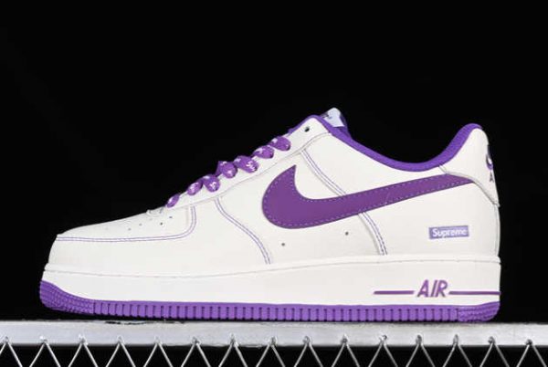 Latest 2023 Supreme x Nike Air Force 1 '07 Low White Purple SU0220-012 For Sale