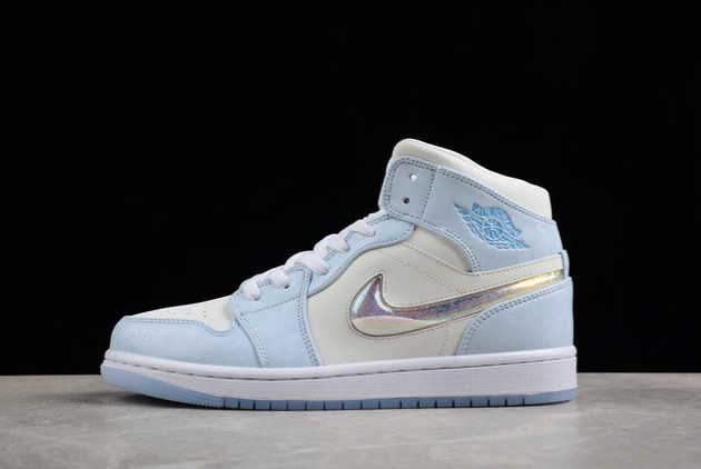 Shop the 2024 Air Jordan 1 Mid Glitter Swoosh FQ9117-400 Basketball Shoes