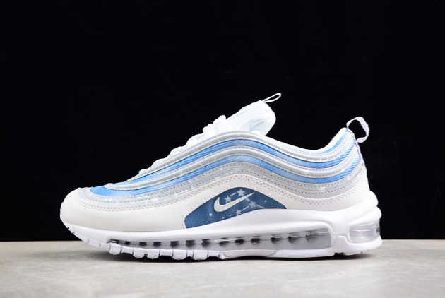 2024 Nike Air Max 97 White Blue 921826-101 Basketball Shoes