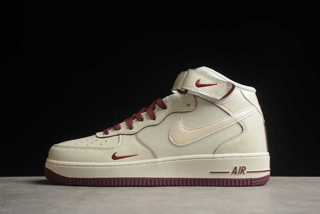 2024 Nike Air Force 1 07 Mid Sail Burgundy SG2356-803 Basketball Shoes