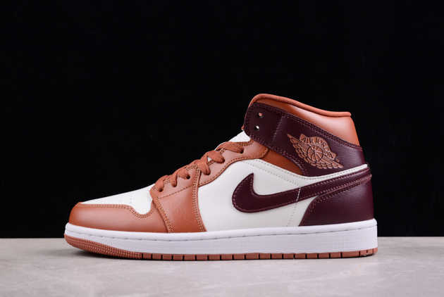 Where to Buy The 2024 Air Jordan 1 Mid Dusty Peach Night Maroon BQ6472-200 Shoes