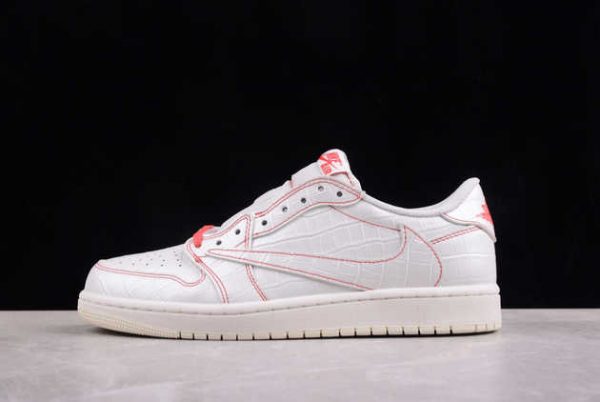 Where to Buy The 2024 Travis Scott x Air Jordan 1 Low OG White Red AJ1 DM7866-601 Basketball Shoes