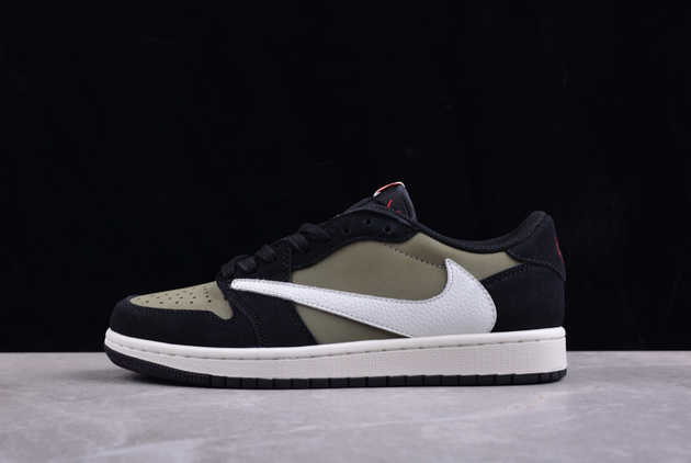 2024 Travis Scott x Air Jordan 1 Low OG Olive DM7866-200 Basketball Shoes