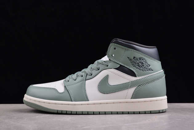 2024 Air Jordan 1 Mid Jade Smoke BQ6472-130 Shoes