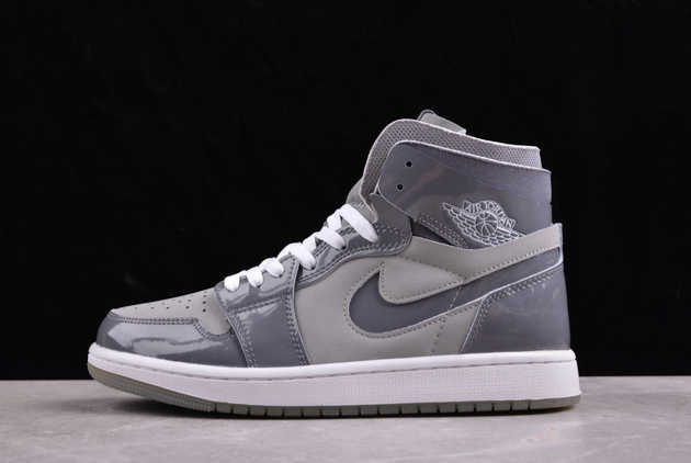 2024 Air Jordan 1 Zoom CMFT AJ1 Patent Leather Grey DQ0659-005 Shoes