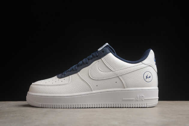 2024 Fragment Design x Nike Air Force 1 07 Low White Dark Blue TT0801-606 Shoes