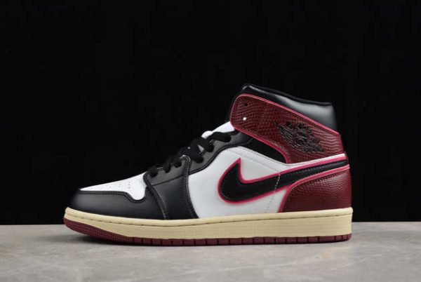 2024 Air Jordan 1 Mid AJ1 Bordeaux FQ7818-101 Shoes