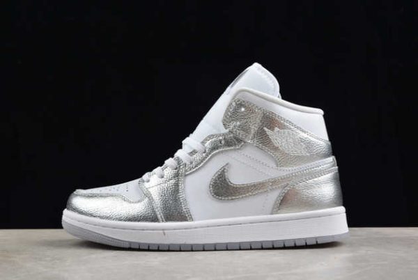 2024 Air Jordan 1 Mid SE AJ1 Metallic Silver FN5031-100 Shoes